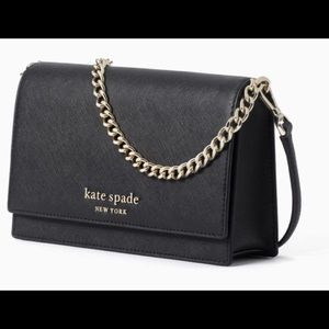 New Kate Spade Black Crossbody w/gold accent.
